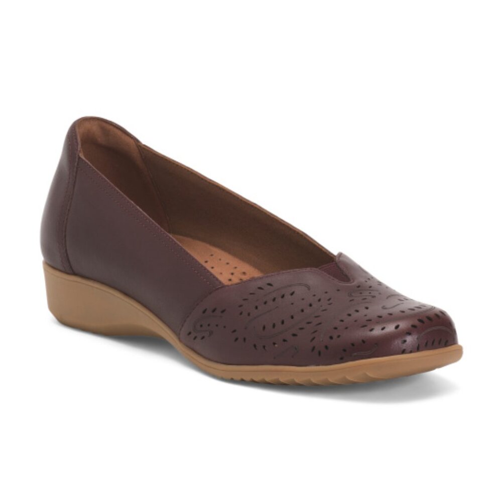 COBB HILL ROCKPORT Leather Rozie Comfort Wedges